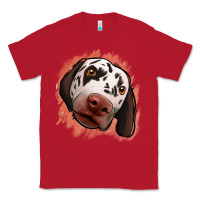Red dalmatians peach glitter background Classic Tee - Jasminsmagicworld