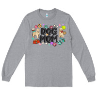 Heather Grey dog mom Long Sleeve Tee - MaliasSmallBusiness