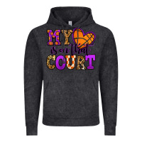 Vintage Black my heart is on that court basketball Vintage Hoodie - Jasminsmagicworld