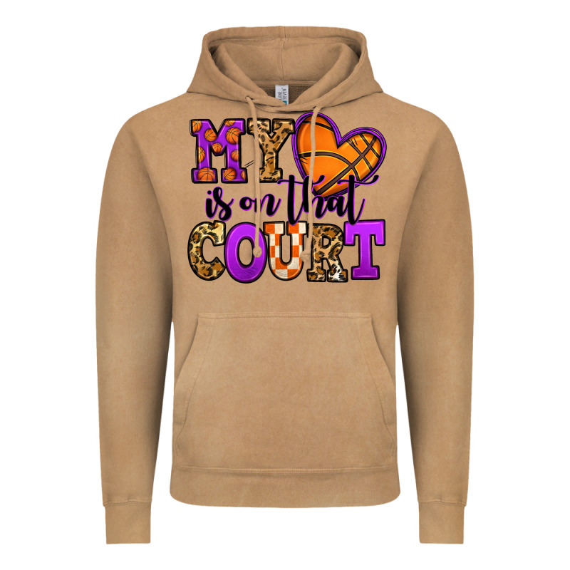 My Heart Is On That Court Basketball Vintage Hoodie by Jasminsmagicworld | Teevron