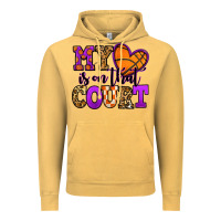 Vintage Mustard my heart is on that court basketball Vintage Hoodie - Jasminsmagicworld