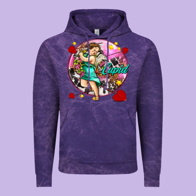 Cupid With Arrows And Stars Vintage Hoodie Designed By Adodesignshop