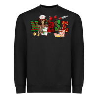 Black Christmas Nurse Heavyweight Sweatshirt - NancyCooperArtShop