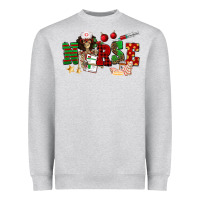 Heather Grey Christmas Nurse Heavyweight Sweatshirt - NancyCooperArtShop