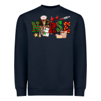 Navy Christmas Nurse Heavyweight Sweatshirt - NancyCooperArtShop