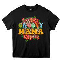 Black groovy mama Heavy Core Tee - Zillion Design Studio