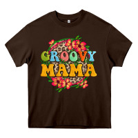 Chocolate Brown groovy mama Heavy Core Tee - Zillion Design Studio