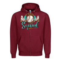 Burgundy mom squad Zipper Hoodie - BundleAndBundleShop