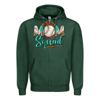 Sports Green mom squad Zipper Hoodie - BundleAndBundleShop