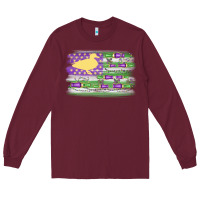 Burgundy mardi gras duck call flag Long Sleeve Tee - MaliasSmallBusiness