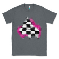 Charcoal Heather race flag glitter patch Classic Tee - AdoDesignShop