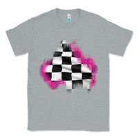 Heather Grey race flag glitter patch Classic Tee - AdoDesignShop