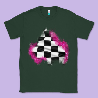 Race Flag Glitter Patch Classic Tee Designed By Adodesignshop