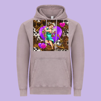 Cupid And Heart Vintage Hoodie Designed By Adodesignshop