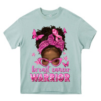 Arona afro messy bun breast cancer warrior Heavy Core Tee - texasbilliewilder