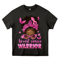 Asphalt afro messy bun breast cancer warrior Heavy Core Tee - texasbilliewilder