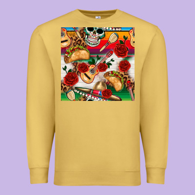 Mexican  Seamless Pattern Premium Sweatshirt Designed By Texasbilliewilder