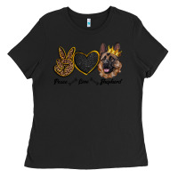 Black peace love shepherd Ladies Tee - RanaPortraitStore