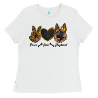 White peace love shepherd Ladies Tee - RanaPortraitStore