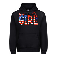 Black All American Girl Bandana Urban Hoodie - CowCowDesign