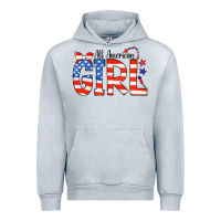 Heather Grey All American Girl Bandana Urban Hoodie - CowCowDesign