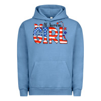 Pigment Pebble Blue All American Girl Bandana Urban Hoodie - CowCowDesign