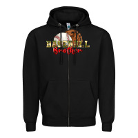 Black baseball brother Zipper Hoodie - BundleAndBundleShop