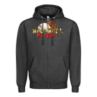 Charcoal Heather baseball brother Zipper Hoodie - BundleAndBundleShop