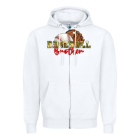 White baseball brother Zipper Hoodie - BundleAndBundleShop