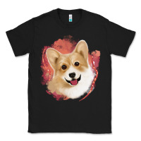 Black corgi peach watercolor background Classic Tee - Jasminsmagicworld