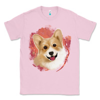Bubblegum Pink corgi peach watercolor background Classic Tee - Jasminsmagicworld