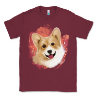 Corgi Peach Watercolor Background Classic Tee | Teevron