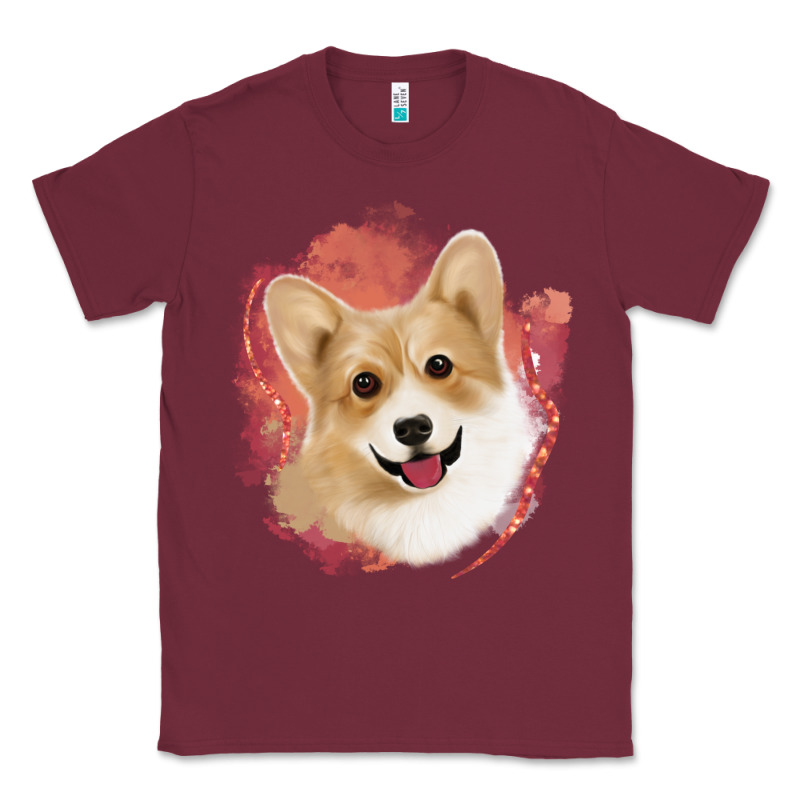 Corgi Peach Watercolor Background Classic Tee by Jasminsmagicworld | Teevron