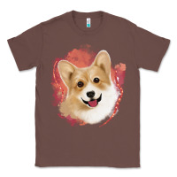 Chestnut corgi peach watercolor background Classic Tee - Jasminsmagicworld