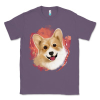 Lavender corgi peach watercolor background Classic Tee - Jasminsmagicworld