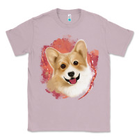 Lilac corgi peach watercolor background Classic Tee - Jasminsmagicworld