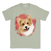 Matcha corgi peach watercolor background Classic Tee - Jasminsmagicworld