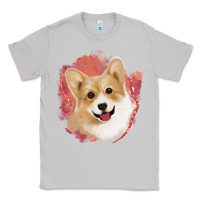 Moon Dust corgi peach watercolor background Classic Tee - Jasminsmagicworld