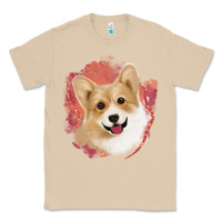 Mushroom corgi peach watercolor background Classic Tee - Jasminsmagicworld