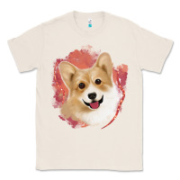 Natural corgi peach watercolor background Classic Tee - Jasminsmagicworld