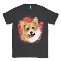 Smoke corgi peach watercolor background Classic Tee - Jasminsmagicworld