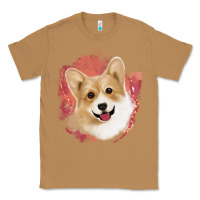 Toasted Coconut corgi peach watercolor background Classic Tee - Jasminsmagicworld