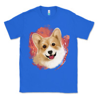 True Royal corgi peach watercolor background Classic Tee - Jasminsmagicworld