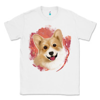 White corgi peach watercolor background Classic Tee - Jasminsmagicworld