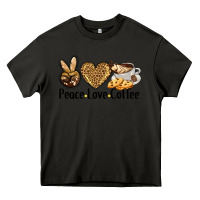Asphalt peace love coffee Heavy Core Tee - BarkalooDesign
