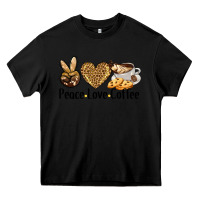 Black peace love coffee Heavy Core Tee - BarkalooDesign