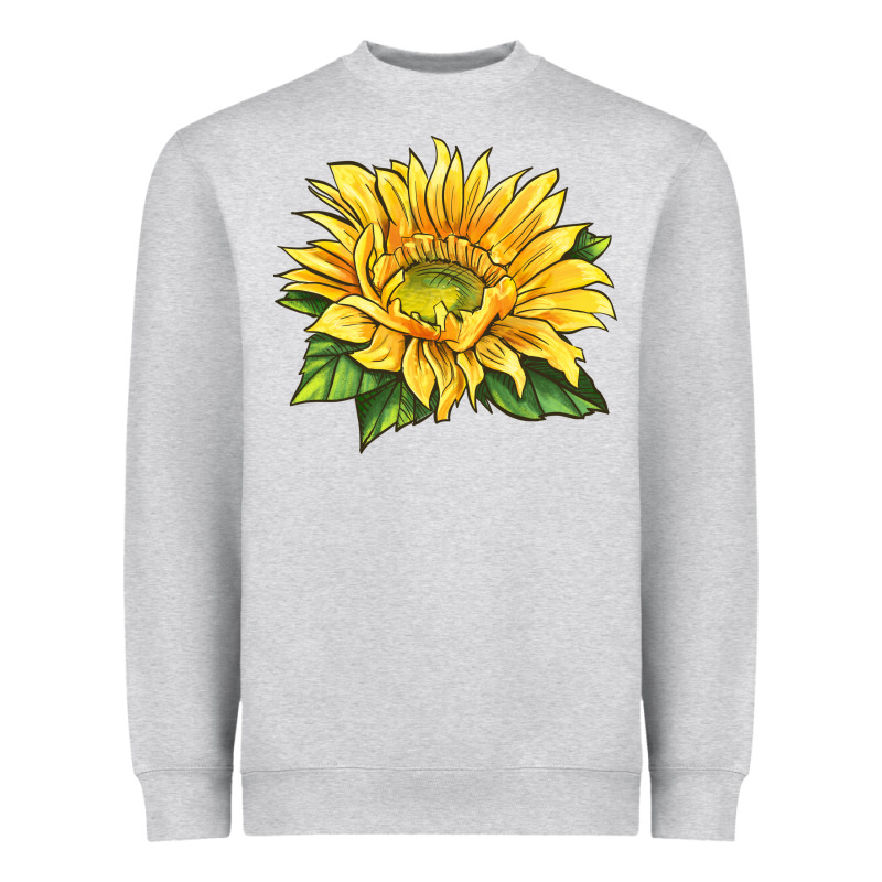 Starburst Greenburst Sunflower Heavyweight Sweatshirt by LillyAllenDesigns | Teevron