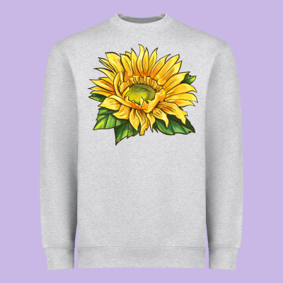 Starburst Greenburst Sunflower Heavyweight Sweatshirt Designed By Lillyallendesigns