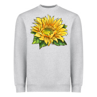 Heather Grey starburst greenburst sunflower Heavyweight Sweatshirt - LillyAllenDesigns