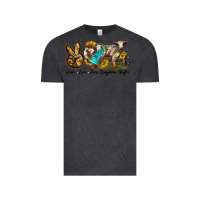 Vintage Black peace love longhorn heifer Vintage Tee - LillyAllenDesigns